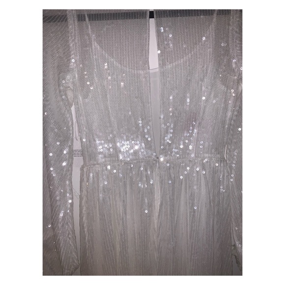 STAUD White/Pearl Sequin Balloon Sleeve Maxi - Picture 8 of 14